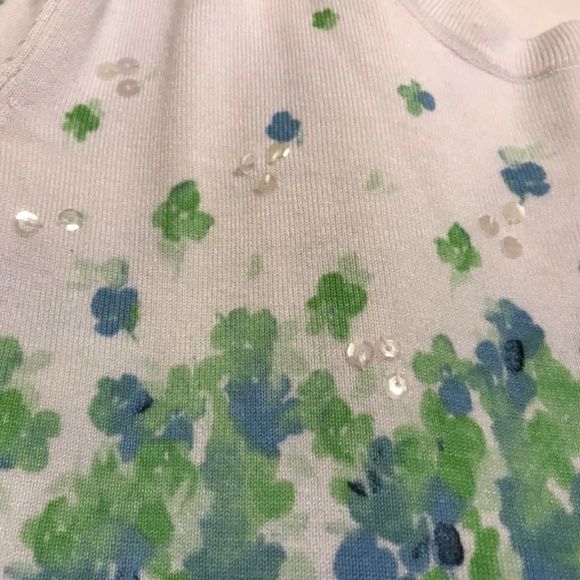 Charter Club 3/4 sleeve floral cardigan with sequins (tag missing-feels like 2X) - Picture 11 of 15